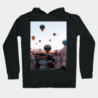 Cappadocia air balloons in the sky oil painting Hoodie
